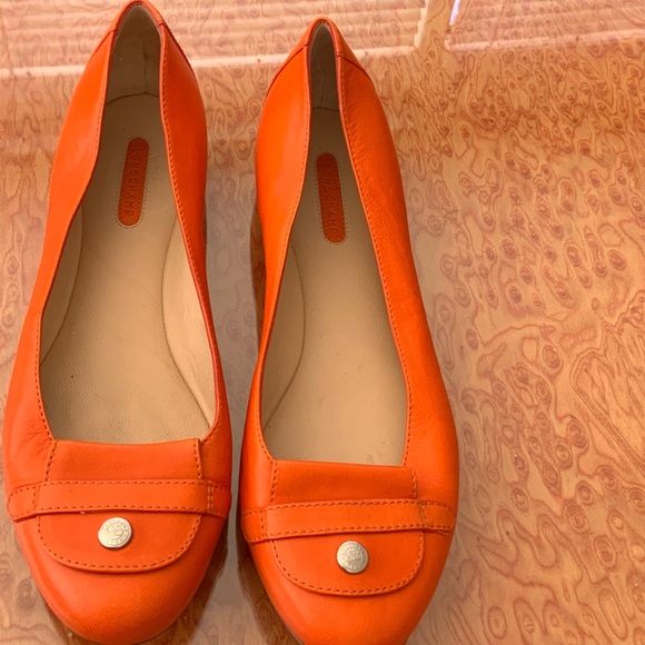 Longchamp Orange Leather Flats - Picture 3 of 6